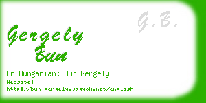 gergely bun business card